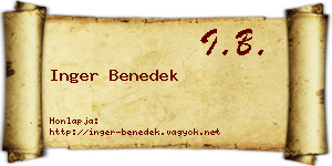 Inger Benedek névjegykártya