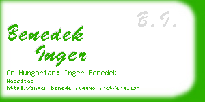 benedek inger business card